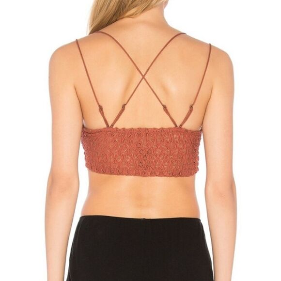 Free People Adella Crochet Lace Plunge Neck Bralette Copper - Picture 10 of 11